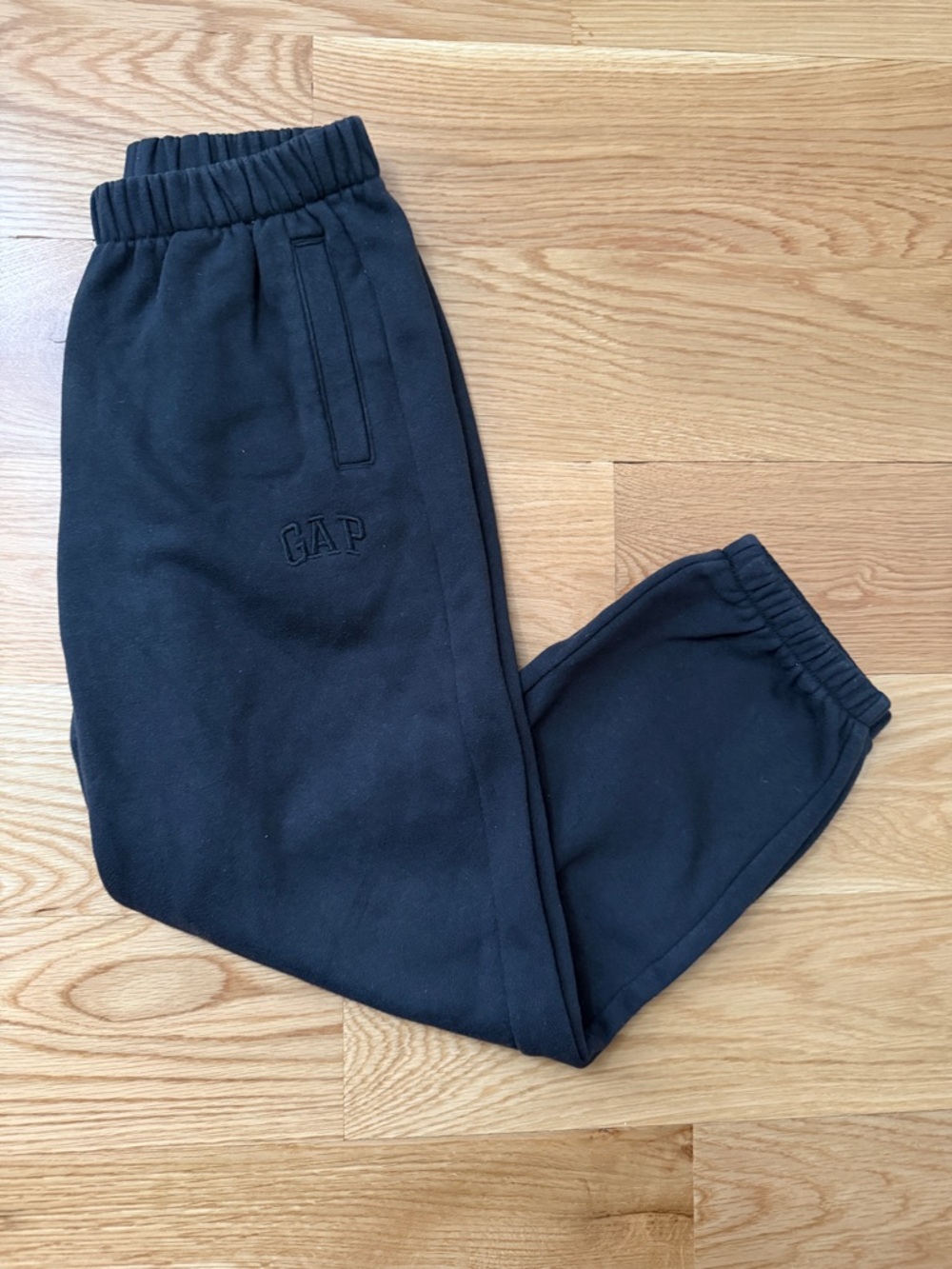 GAP Black Kids Fleece Joggers with Embroidered Logo